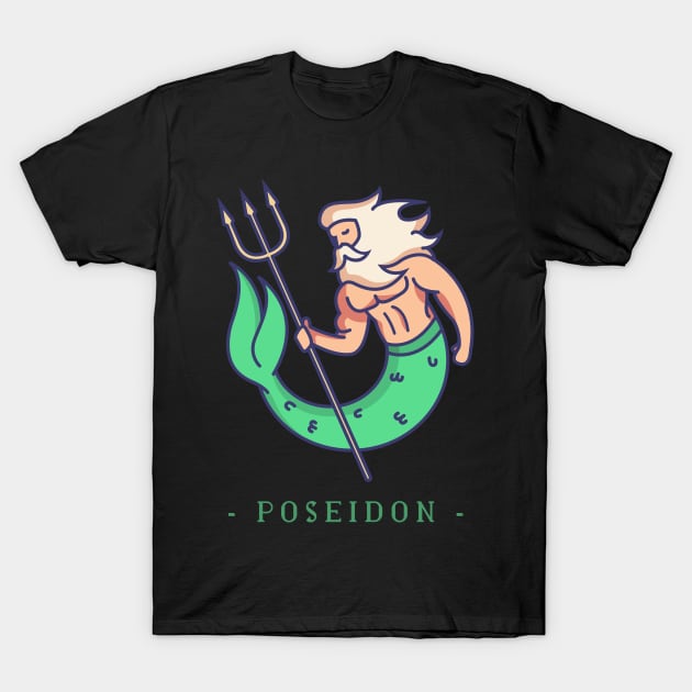 Poseidon Greek Mythology T-Shirt by MimicGaming